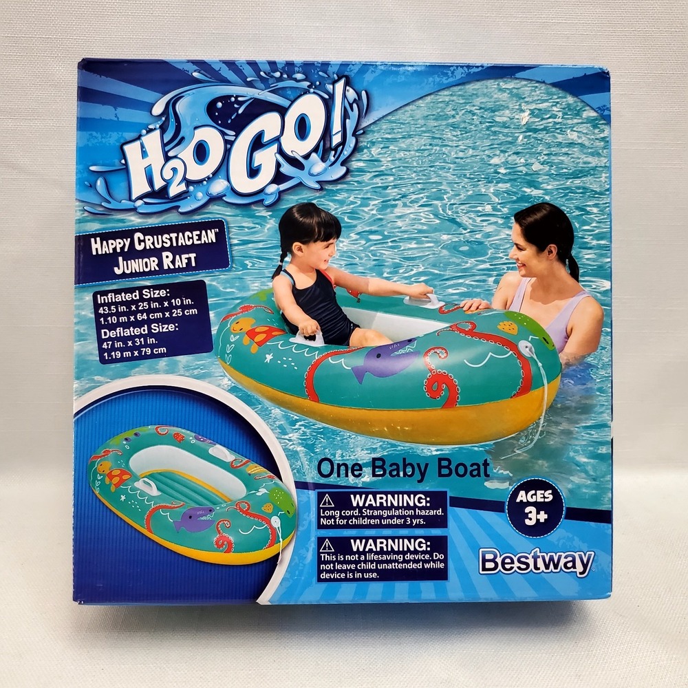 H2oGOo!~Inflatable Happy Crustacean Junior Pool Water Raft/Floatie/Boat~Ages‎ 3+